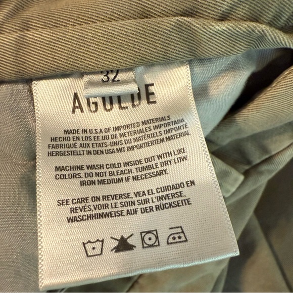 AGOLDE Women’s 32 Becker Short in Bark Pleated Chino Khaki Shorts CP25 - Picture 5 of 9